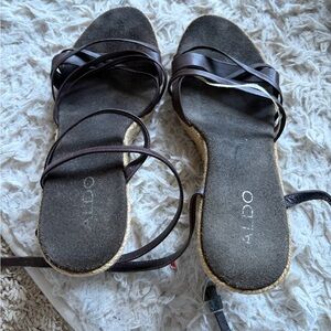 Aldo Women's Dark Brown Strappy Sandals
